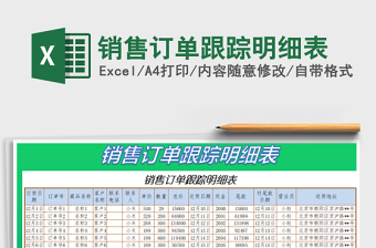 2025年销售订单跟踪明细表