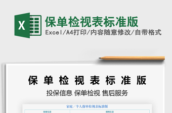 2025年保单检视表标准版