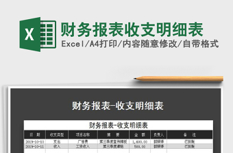 2025年财务报表收支明细表
