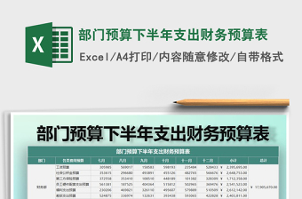2025年部门预算下半年支出财务预算表