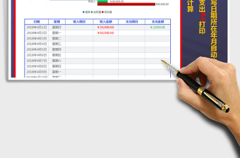 2025年收支表（带收支分析，自动计算，带图表，可打印）