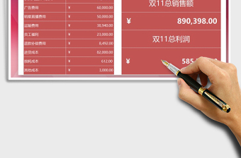 2025年双11利润统计分析表