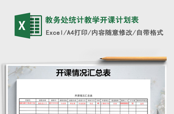 2025年教务处统计教学开课计划表