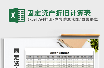 2025年固定资产折旧计算表