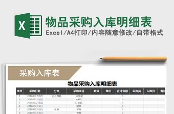 2025年物品采购入库明细表