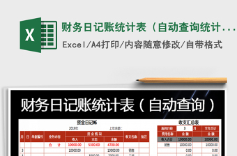 2025年财务日记账统计表（自动查询统计）