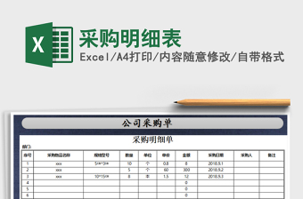 2025年采购明细表