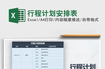 2025年行程计划安排表