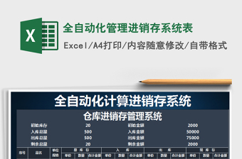 2025年全自动化管理进销存系统表