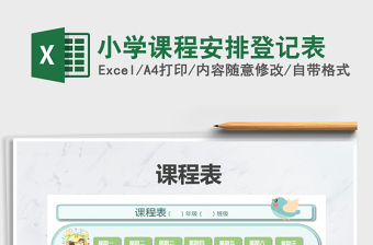 2025年小学课程安排登记表