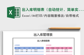 2025年出入库明细表（自动统计，简单实用）