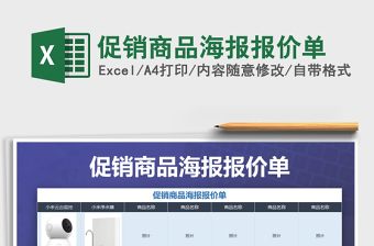 2025年促销商品海报报价单
