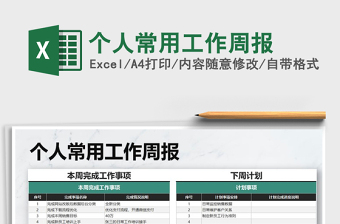 2025年个人常用工作周报