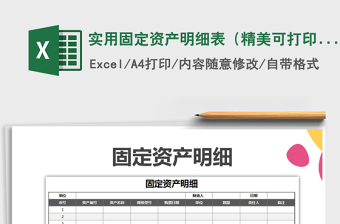 2025年实用固定资产明细表（精美可打印）