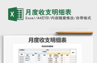 2025年月度收支明细表