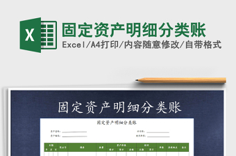 2025年固定资产明细分类账
