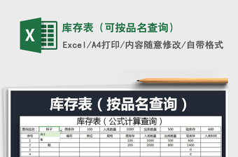 2025年库存表（可按品名查询）