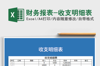 2025年财务报表-收支明细表
