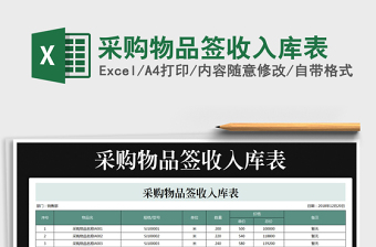 2025年采购物品签收入库表