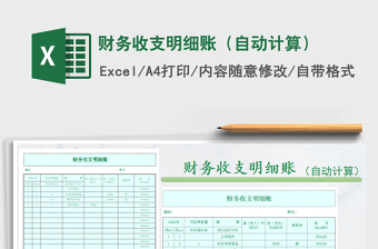 2025年财务收支明细账（自动计算）