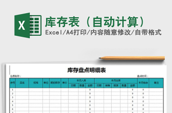 2025年库存表（自动计算）