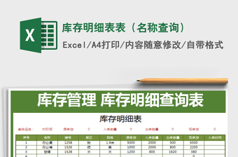 2025年库存明细表表（名称查询）