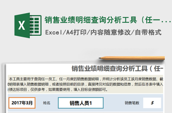 2025年销售业绩明细查询分析工具（任一员工任一月度）