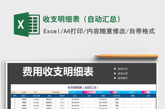 2025年收支明细表（自动汇总）