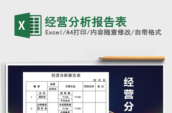 2025年经营分析报告表