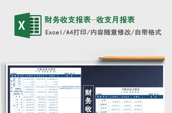 2025年财务收支报表-收支月报表