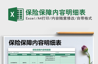 2025年保险保障内容明细表