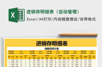 2025年进销存明细表（自动管理）