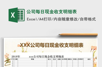 2025年公司每日现金收支明细表