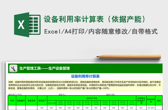 2025年设备利用率计算表（依据产能）