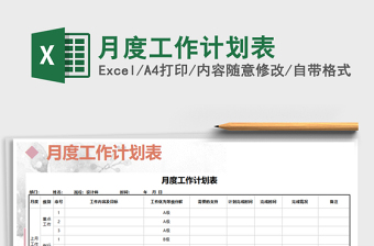 2025年月度工作计划表