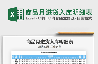 2025年商品月进货入库明细表