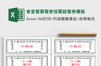 2024年食堂餐票餐券饭票就餐券模板