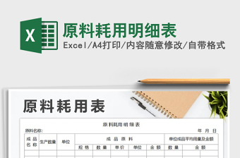 2025年原料耗用明细表