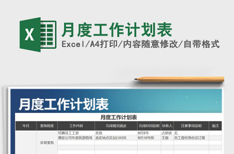 2025年月度工作计划表