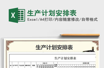 2025年生产计划安排表