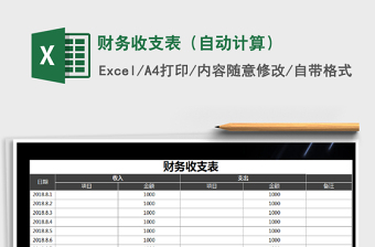 2025年财务收支表（自动计算）