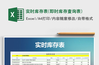 2025年实时库存表(即时库存查询表)