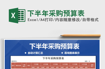 2025年下半年采购预算表