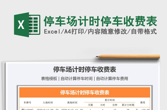 2025年停车场计时停车收费表