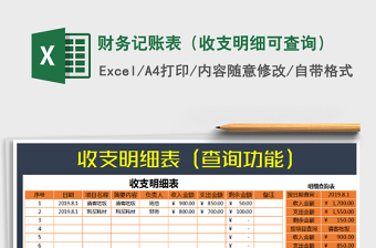 2025年财务记账表（收支明细可查询）