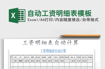 2025年自动工资明细表模板