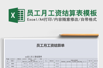 2025年员工月工资结算表模板