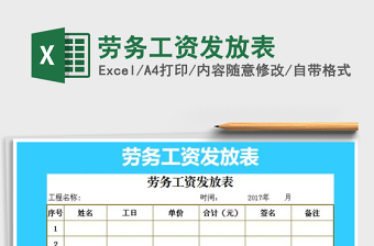 2025年劳务工资发放表