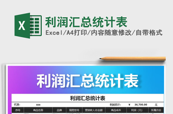 2025年利润汇总统计表