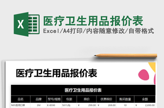 2025年医疗卫生用品报价表